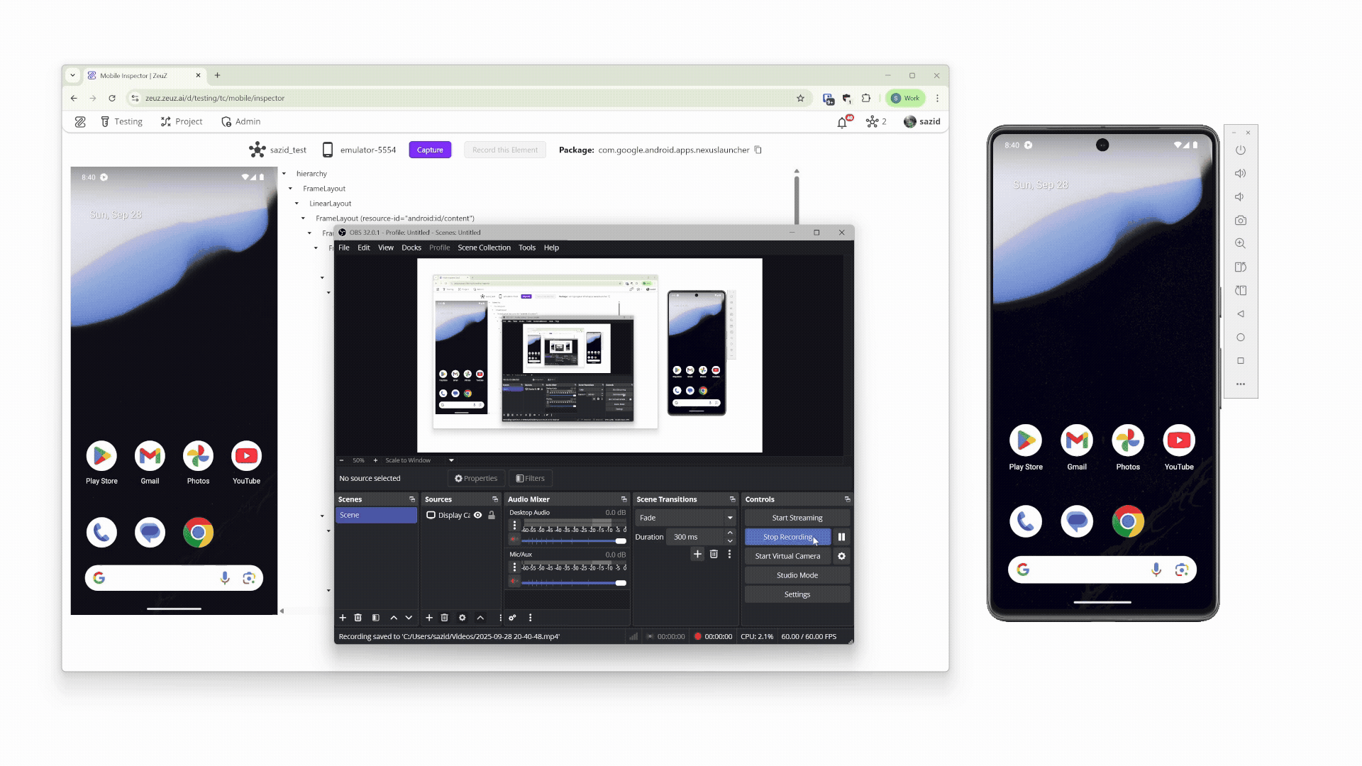 Animated visualization of ZeuZ mobile automation platform in action
